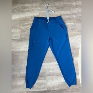 Figs royal blue, jogger scrub pants, size medium. *flawed*